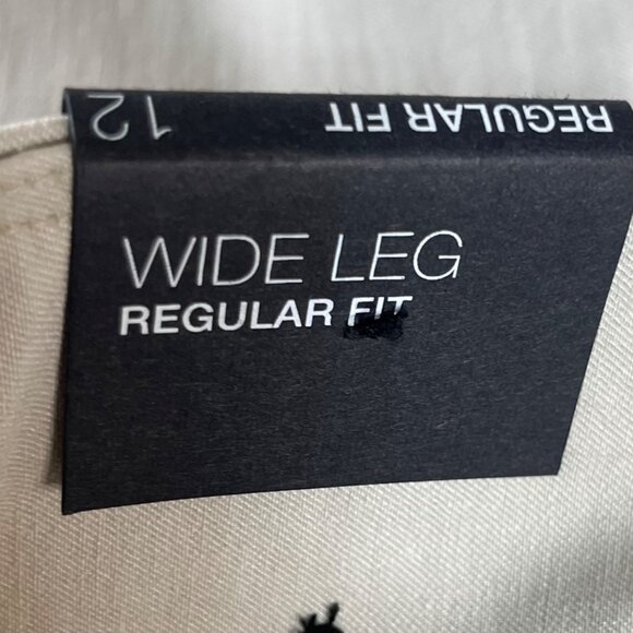 INC International Concepts Wide Leg Regular Fit Pants Womens 12 Toad Beige New - Picture 8 of 12